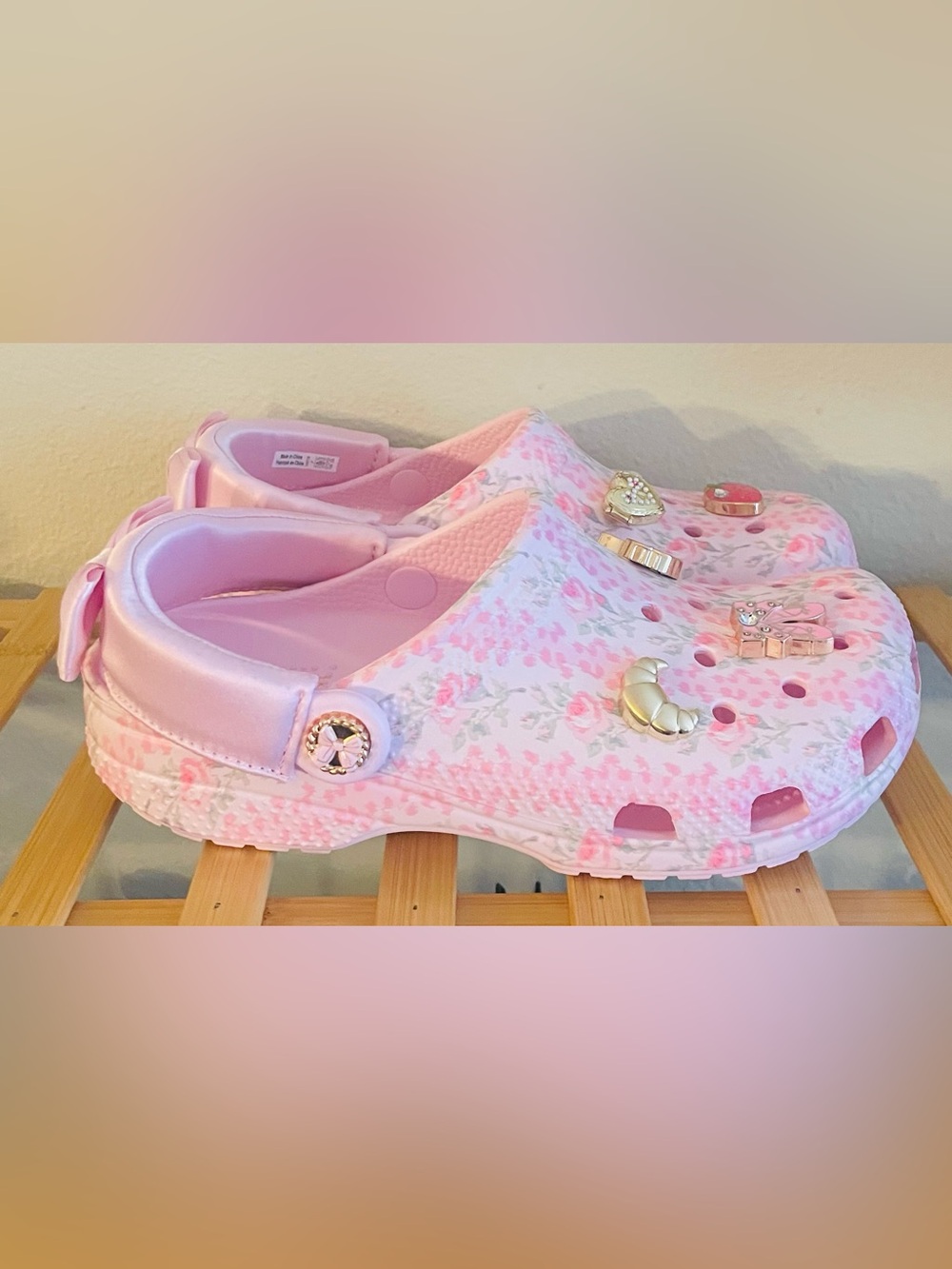 NEW…LoveShackFancy Kids' Pink Floral Classic Clog - Picture 7 of 8